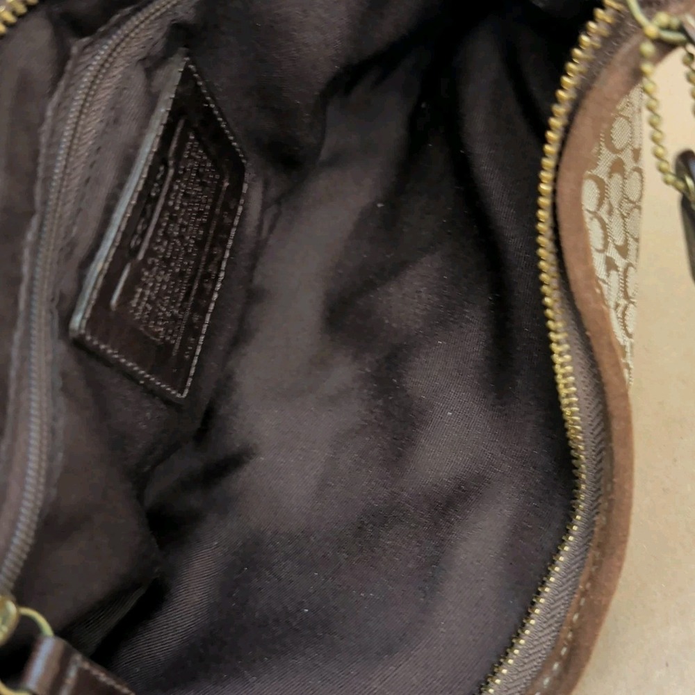 Vintage Coach Signature Soho Mini Hobo Shoulder Bag Jacquard And Suede 2154 Y2K - Picture 9 of 9